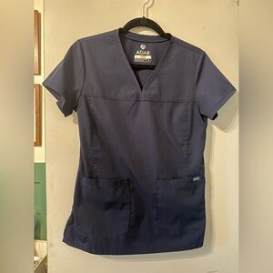 ADAR Navy Blue Scrub Top
